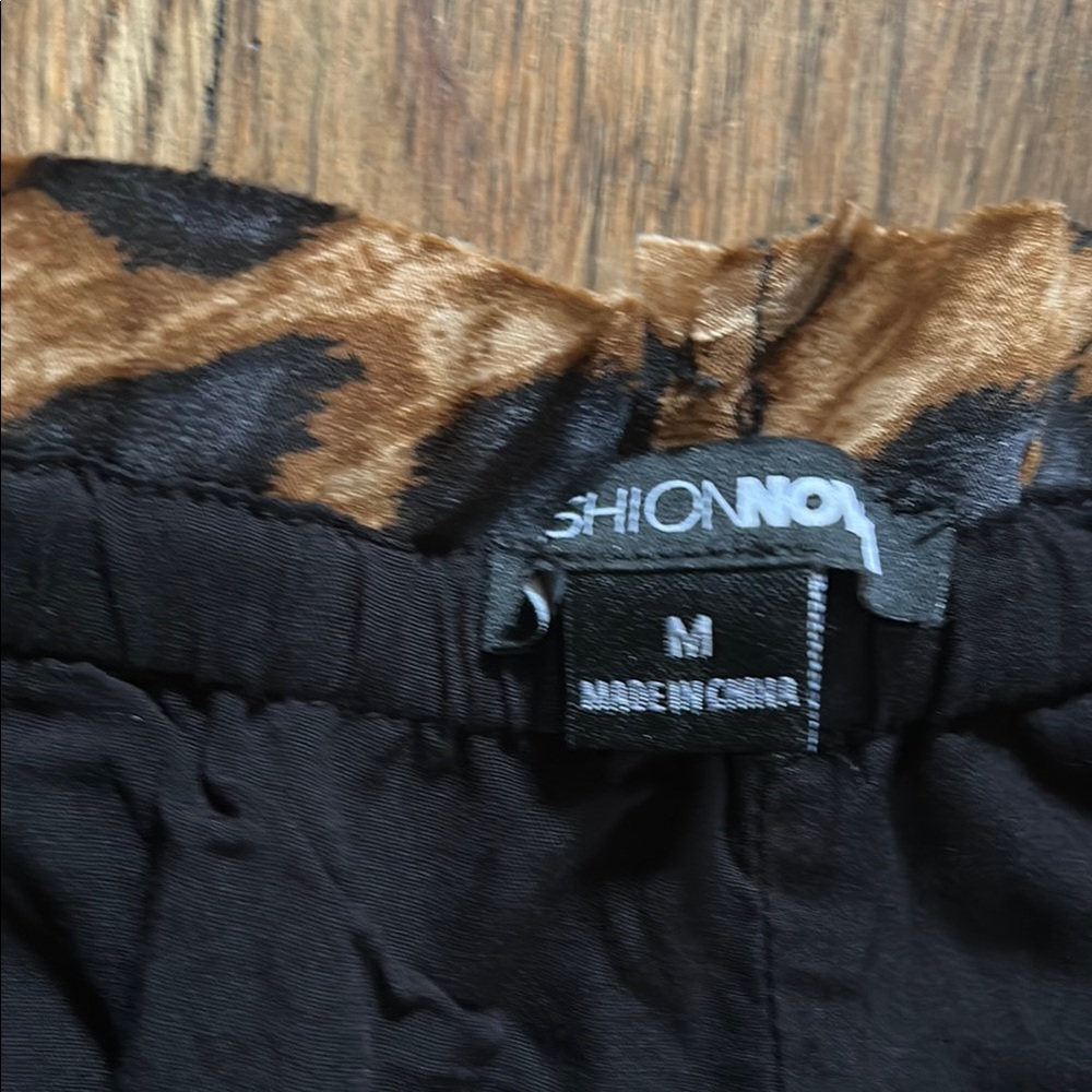 Fashion Nova Animal Print Tassel Shorts - Picture 3 of 4